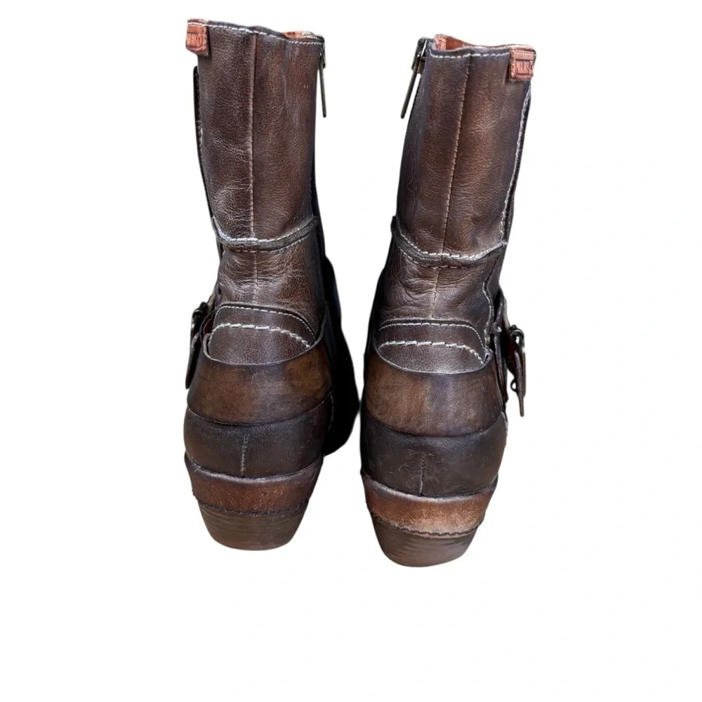 Pikolinos Women’s Leather Ankle Harness Boots Sz 37 (Excellent Condition)